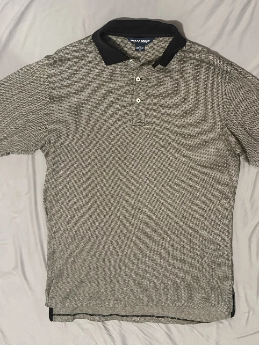 Vintage Polo Golf Herringbone Gray Lg 1/2 Zip Vest & Med Polo Shirt Lot